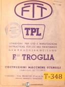 FTT-FTT TPL, Lathe, Illustrated Drawings showing Parts Identification Manual-TPL-01